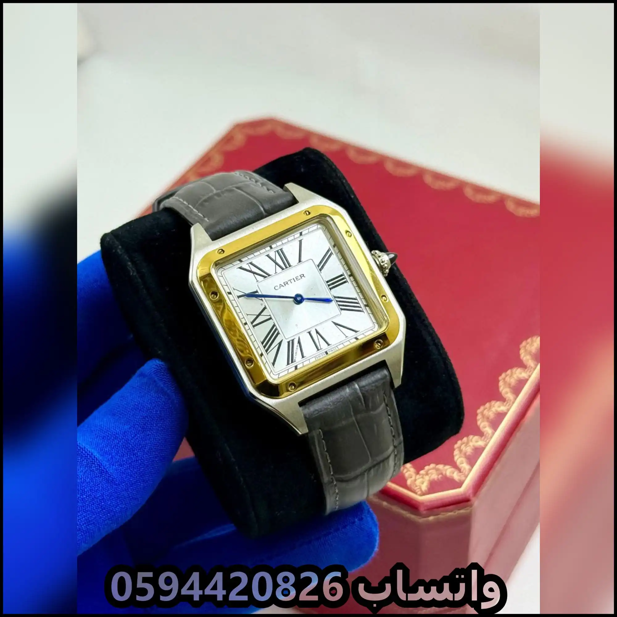 Ja73 (10) ساعات كارتير سانتوس رجالية جلد