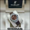ساعة هوبلت نسائية ربل بني ارقام