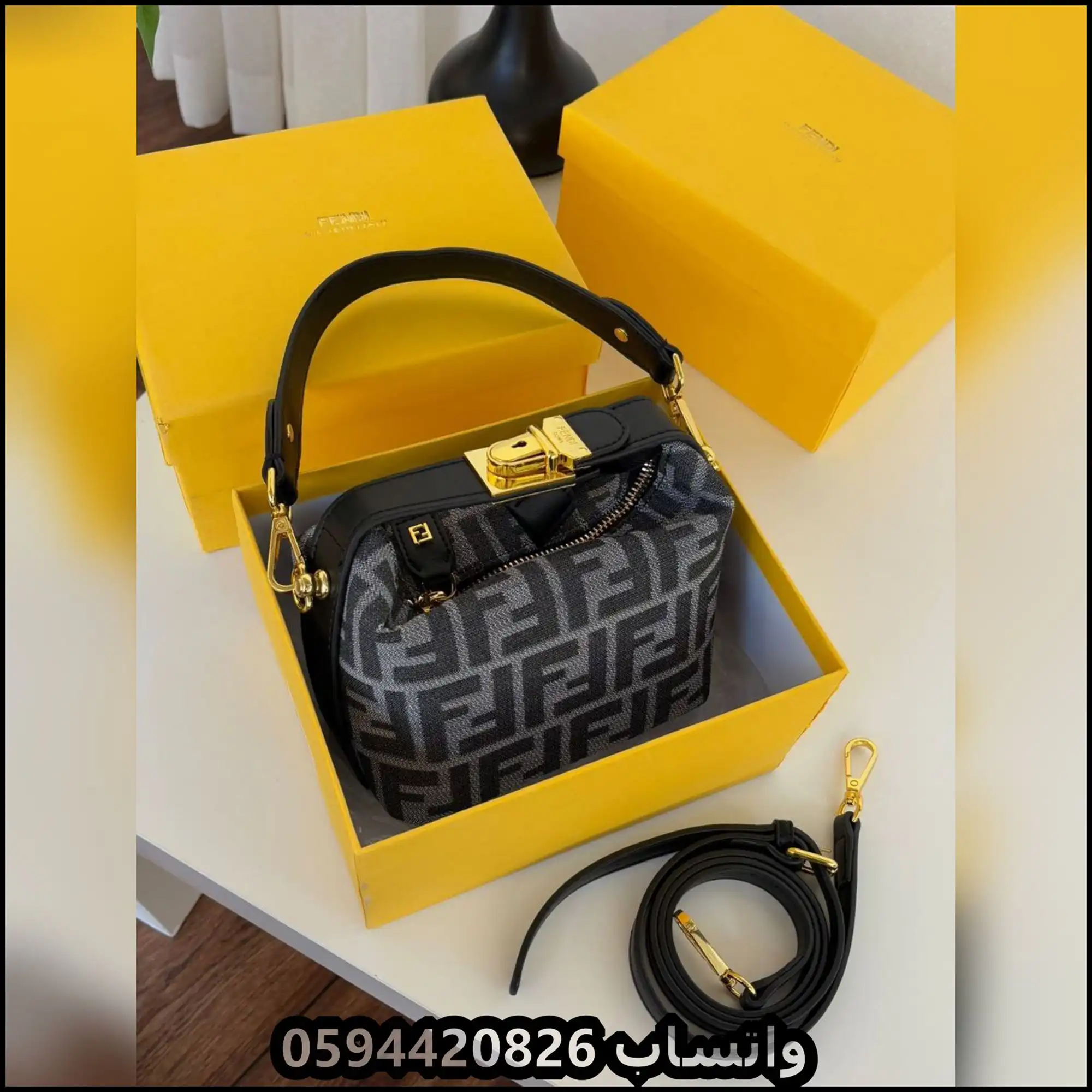 شنطة فندي نسائية قماشية حجم صغير 2 شنطة فندي نسائية قماشية حجم صغير