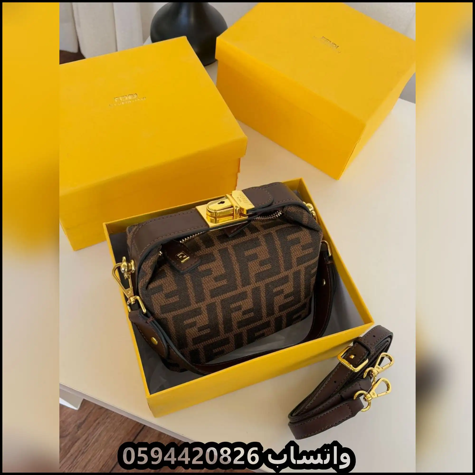 شنطة فندي نسائية قماشية حجم صغير 6 شنطة فندي نسائية قماشية حجم صغير
