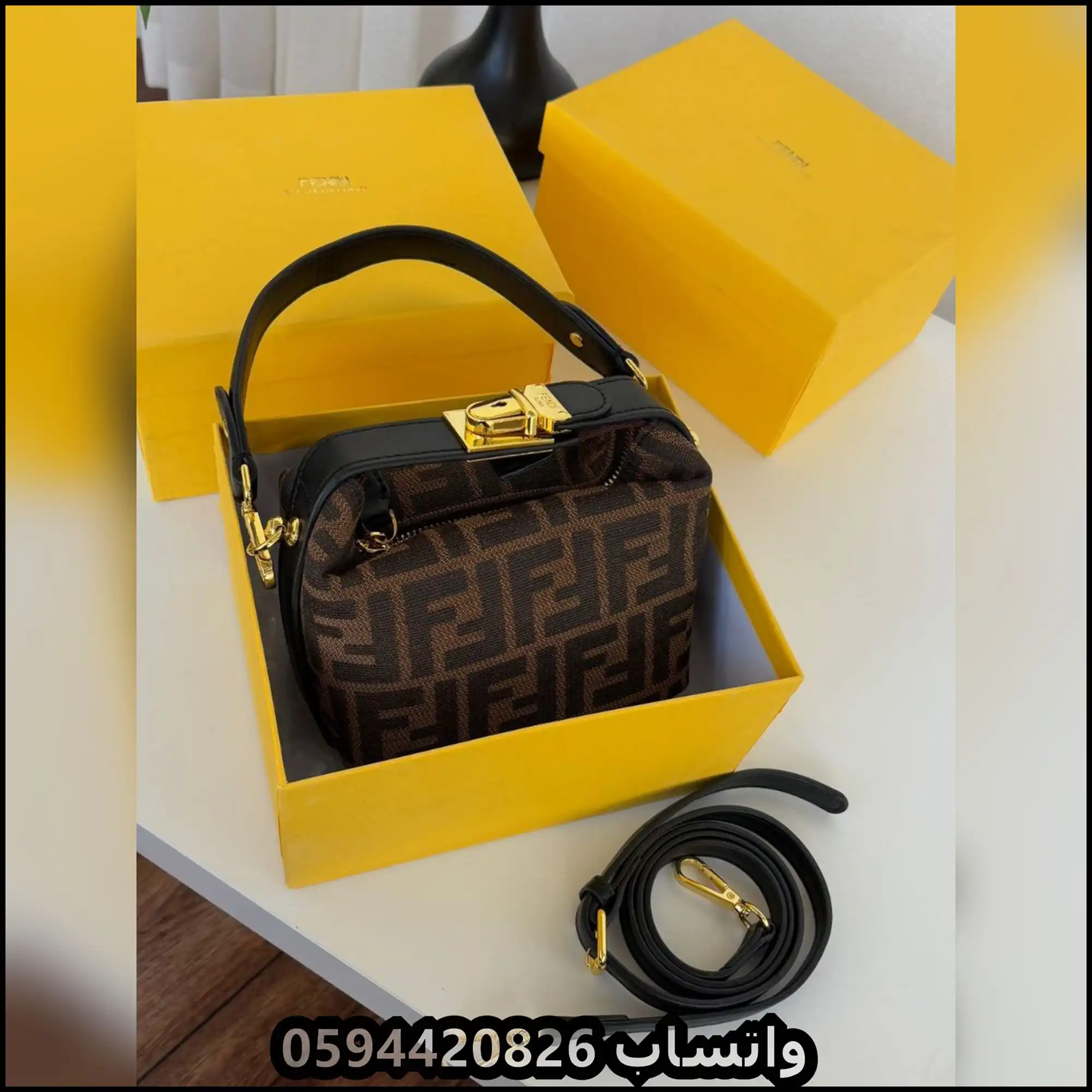 شنطة فندي نسائية قماشية حجم صغير 7 شنطة فندي نسائية قماشية حجم صغير