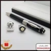 قلم mont blanc اسود مع تفاصيل فضيه مع الكبك
