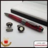 mc41 (6) قلم مونت بلانك فاخر باللون الأحمر مع كبكات