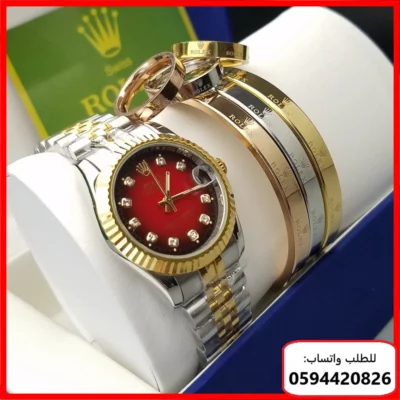 ساعات رولكس نسائيه ROLEX مع اساور و خواتم