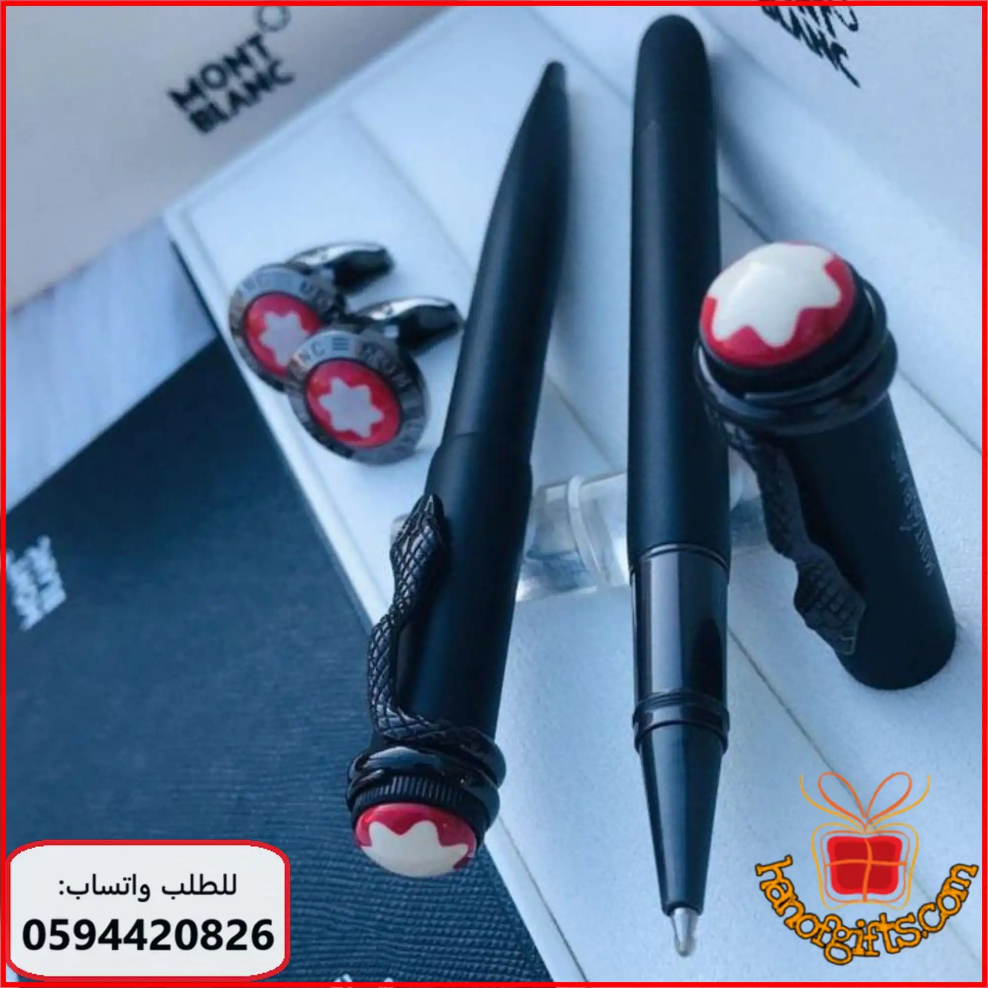 قلم مونت بلانك الثعبان اسود مطفي كامل