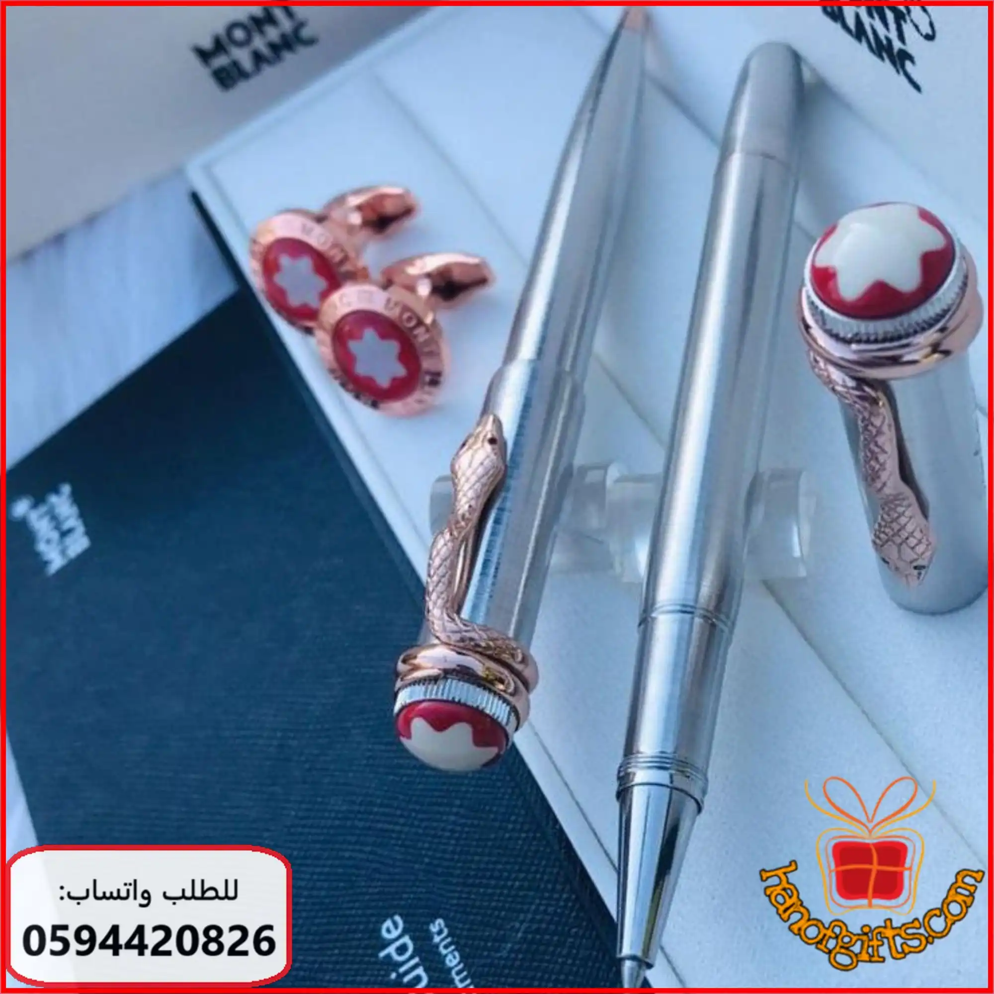 مونت بلانك ثعبان فضي بتفاصيل نحاسي