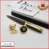 طقم قلم + كبك Dior اسود وذهبي تصميم شبكي