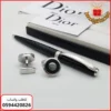 wz25 (2) طقم قلم وكبك Dior اسود وفضي تصميم جلد