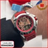 As21 (2) ساعة Jacob & Co Epic X Skeleton جلد احمر