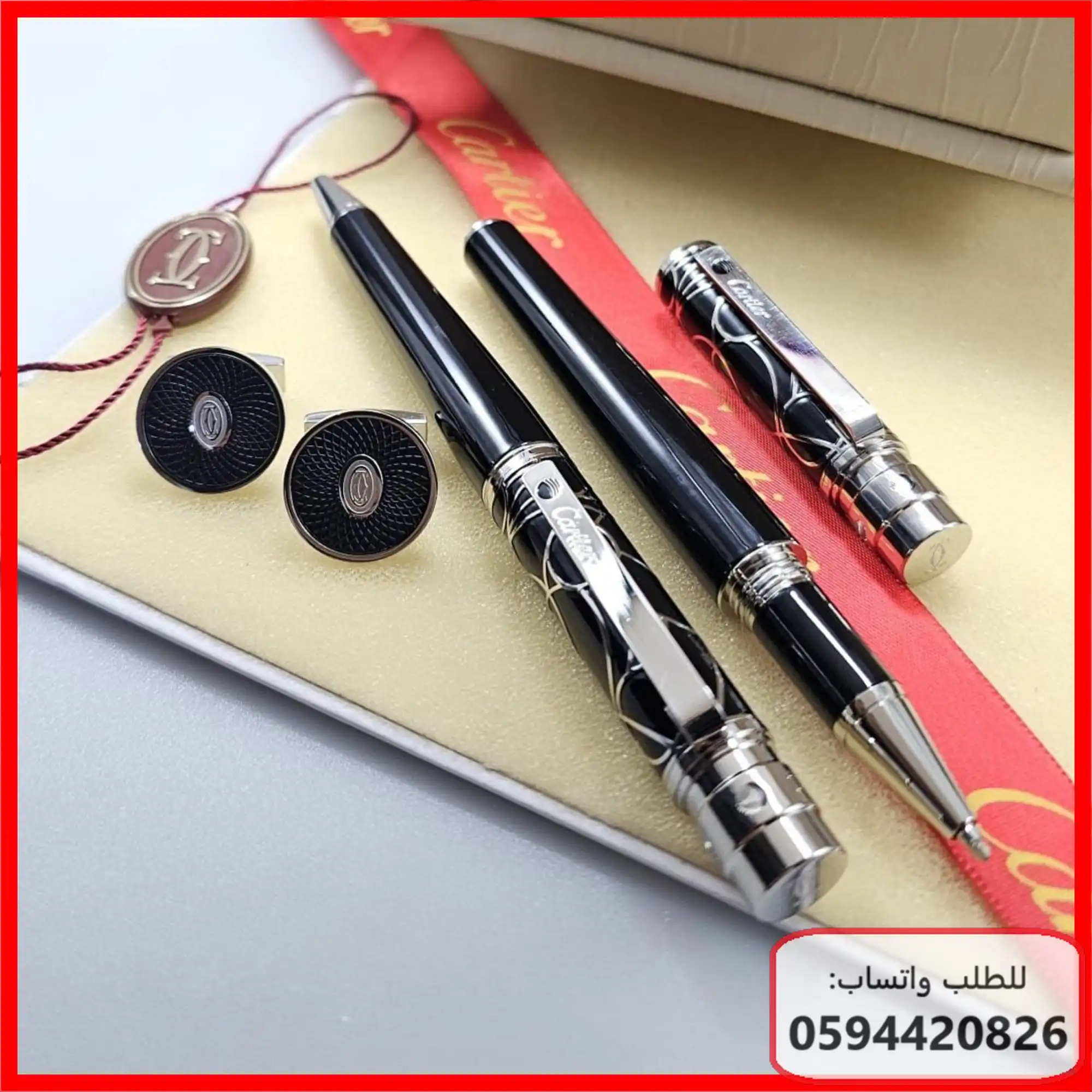 قلم كارتير سانتوس اسود مع كبك