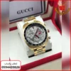 ساعة GUCCI باللون الذهبي بمينا فضي