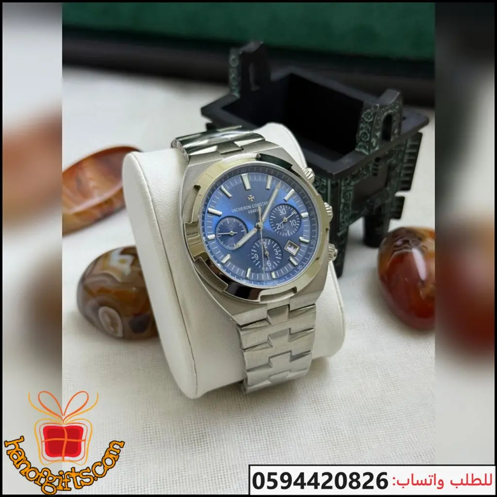 ساعة Vacheron Constantin رجالية أوتوماتيك مينا أزرق كرونوغراف