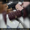شنطة ديور ليدي مبطنة بسلسلة (اسود عنابي وردي)