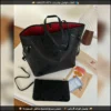 Rbt130 (11) شنطة Louis Vuitton جلد أسود بارز مع محفظة