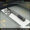 vy10 طقم قلم وكبك Armani Jeans فضي فاخر للرجال