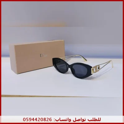 نظارة ديور أوفال CD السوداء والذهبية