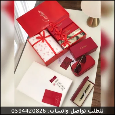 cartier-gift-set-rad154 (1) طقم كارتير رجالي قماش ونظارة وقلم وعطر