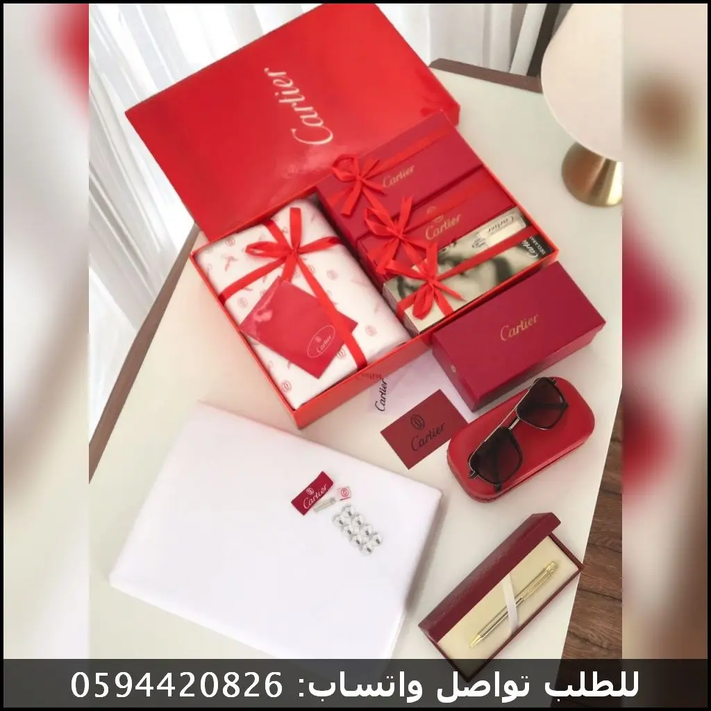 cartier-gift-set-rad154 (2) طقم كارتير رجالي قماش ونظارة وقلم وعطر