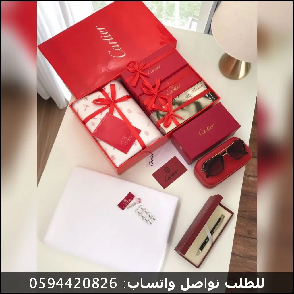 cartier-gift-set-rad154 (3) طقم كارتير رجالي قماش ونظارة وقلم وعطر
