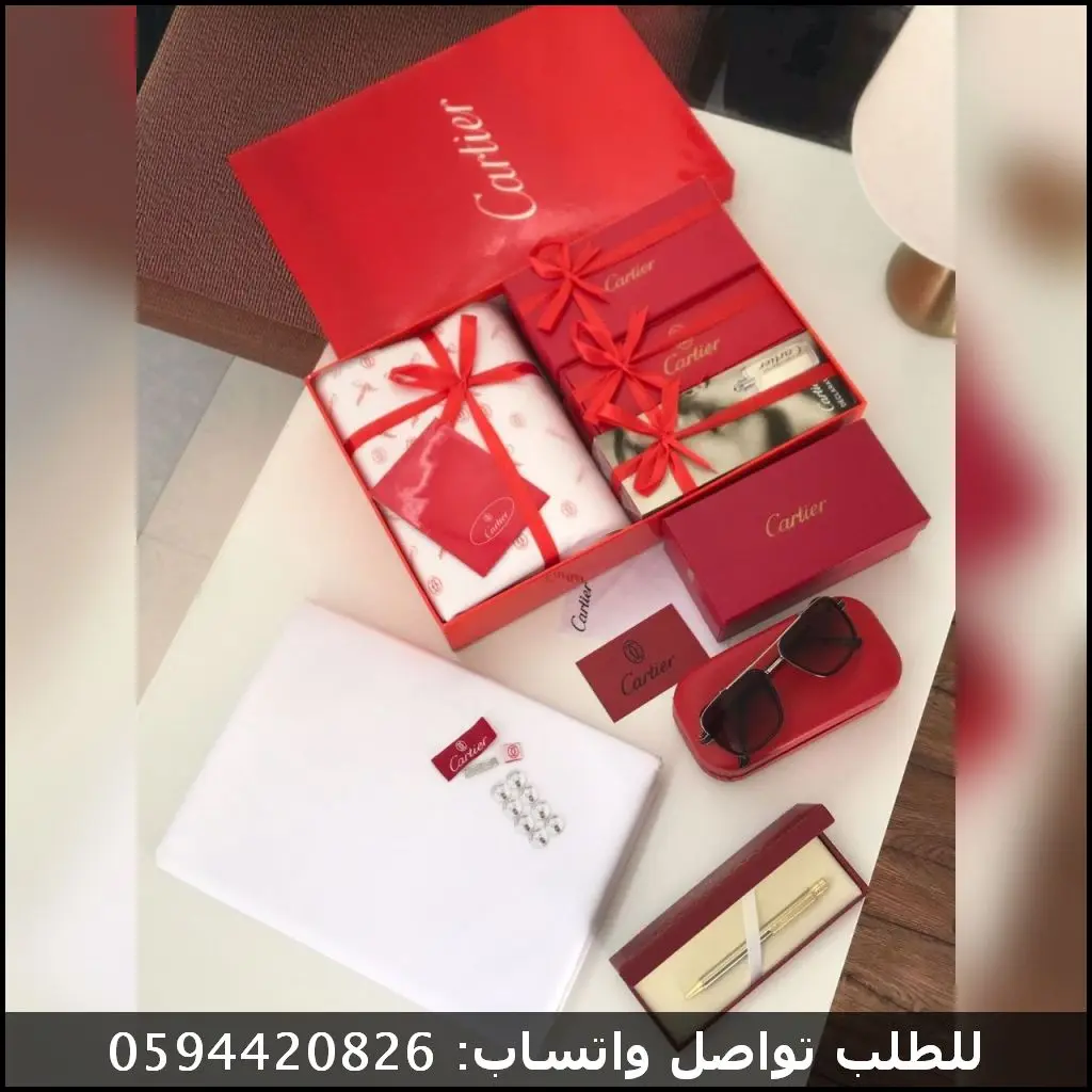 cartier-gift-set-rad154 (6) طقم كارتير رجالي قماش ونظارة وقلم وعطر