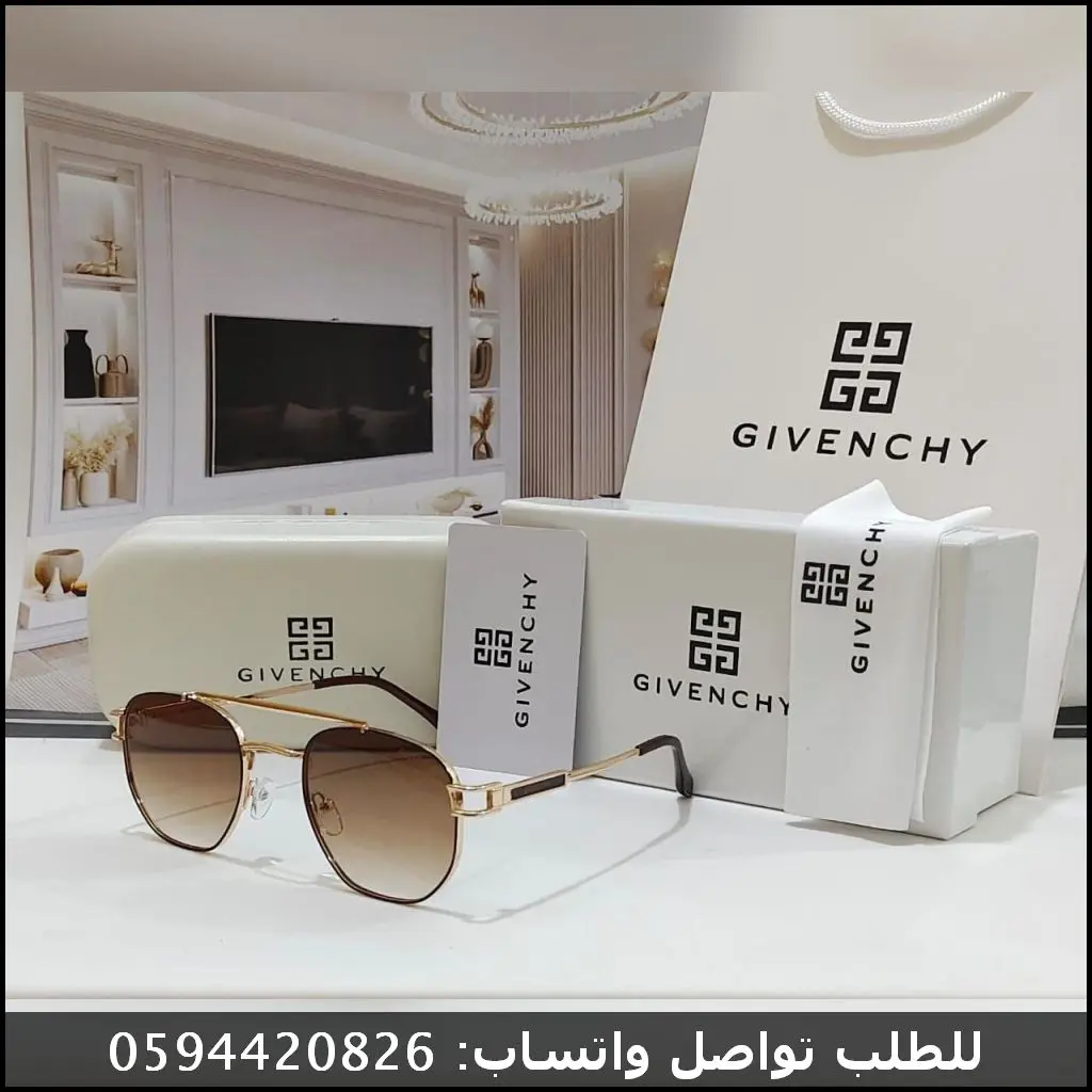 givenchy-sunglasses-rad68-gold-brown نظارات Givenchy رجالية اطار ذهبي