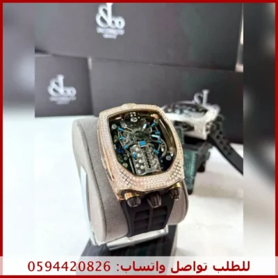 ساعة Jacob & Co Bugatti رجالية روز قولد