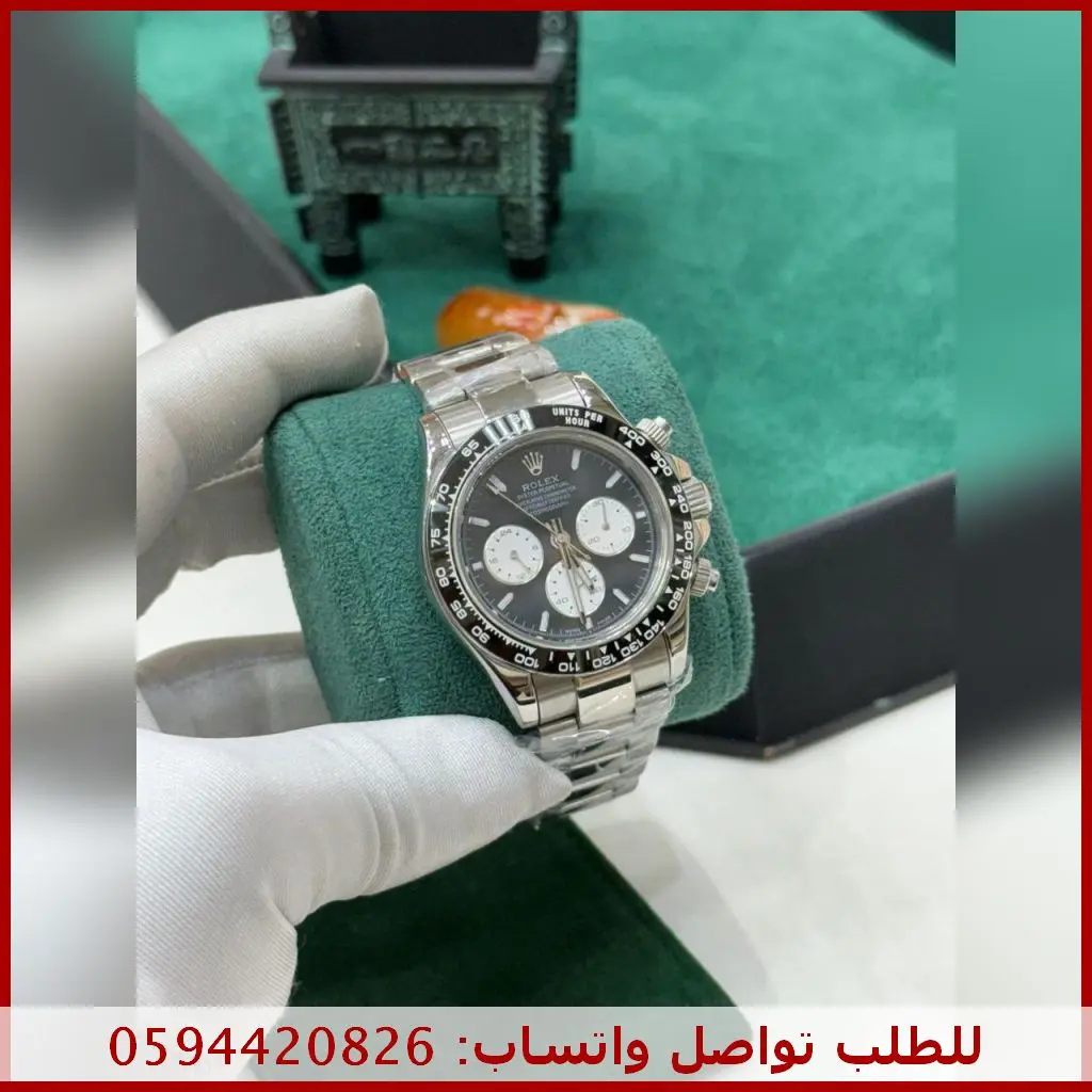 رولكس ديتونا رجالية بمينا أسود مكينة أوتوماتيك
