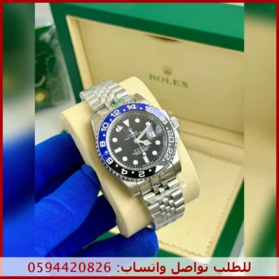 rolex-gmt-master-men-watch-jb4 ساعة رولكس رجالية GMT إطار أزرق وأسود