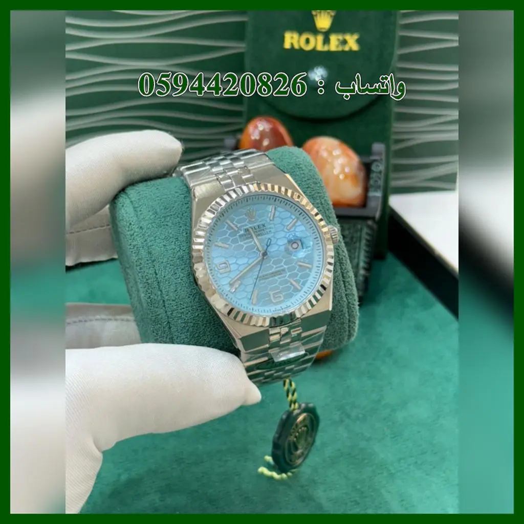 rolex-land-dweller-blue-dial-men-watch-ja47 ساعة Rolex Land Dweller أوتوماتيك أزرق ثلجي