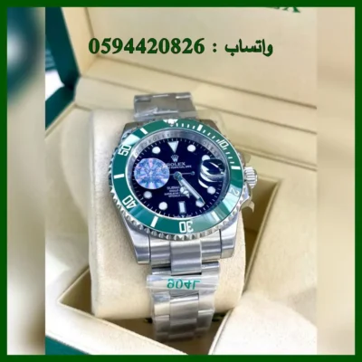 rolex-submariner-green-bezel-men-watch-ja35 ساعة رولكس سبمارينر أوتوماتيك إطار أخضر