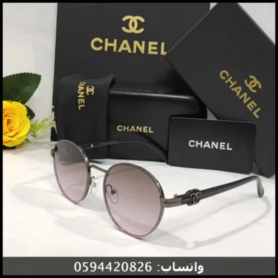نظارة شانيل نسائية دائرية بشعار CC