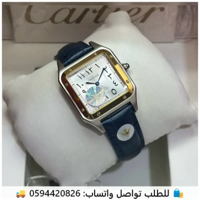 ساعة كارتير فضي وذهبي وكحلي