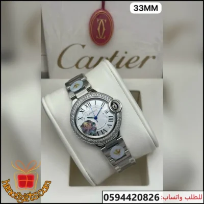 ساعة كارتير بالون نسائية 33MM فضية بفصوص | متجر الهنوف